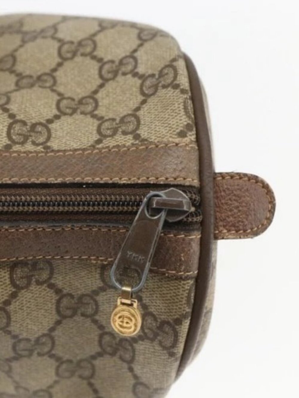 GUCCI GG Supreme Web Sherry Line Boston Bag PVC Beige Gold 39 02 007 Auth 165215 - Picture 9 of 16